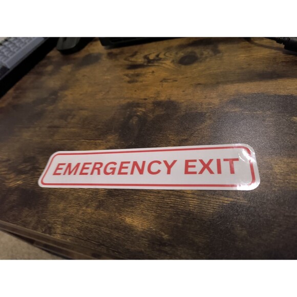 Emergency Exit Sign Vinyl Decal Sticker Waterproof (2 Pack) - Picture 3 of 3